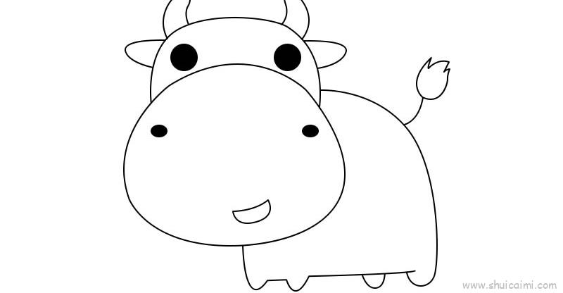 2021小牛简笔画可爱图片