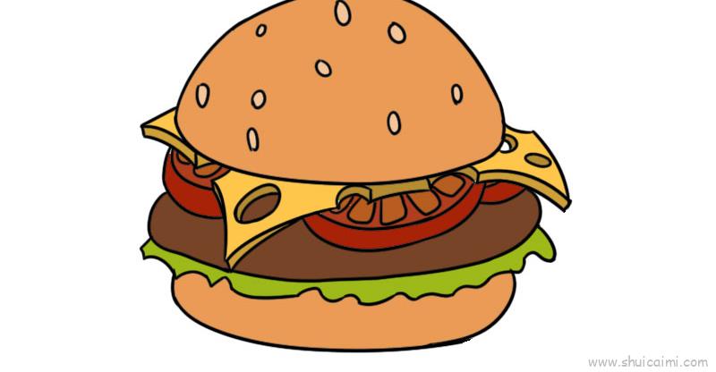 hamburger的简笔画图片