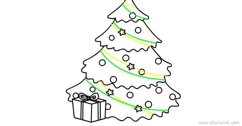 圣诞树图画简单漂亮图片
