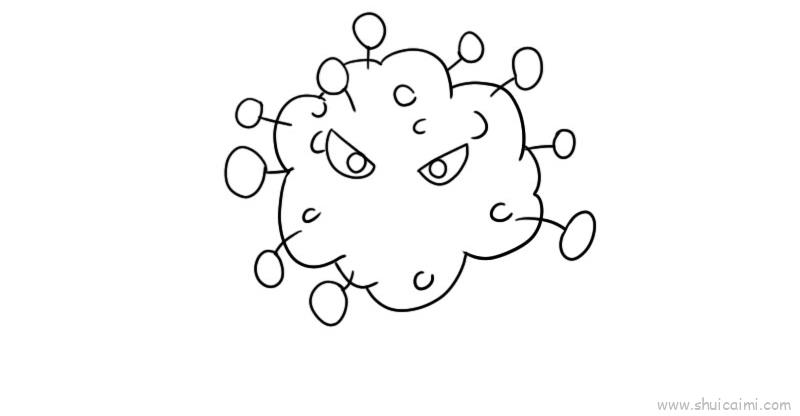病毒的画法简笔画图画图片