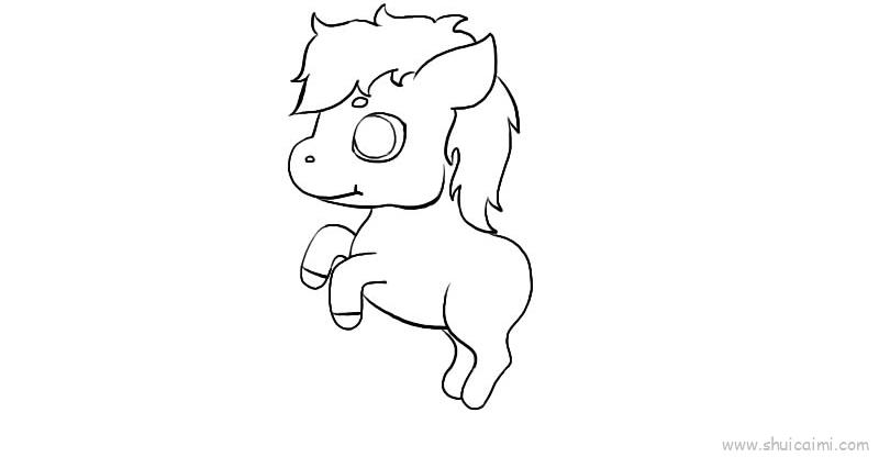 儿童画马的简易画法图片