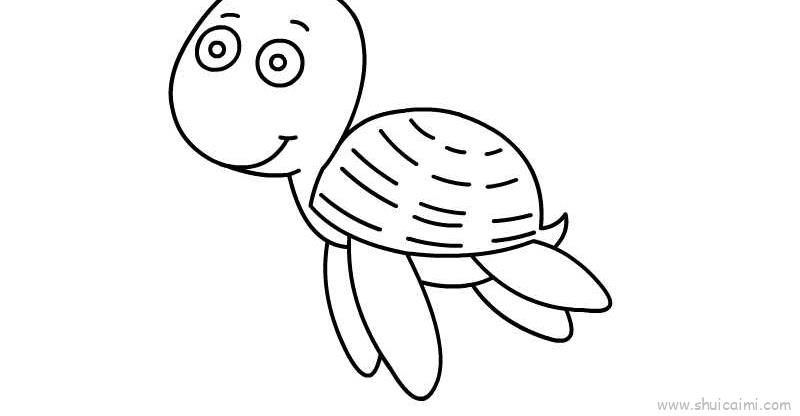 海蓝龟怎么画图片