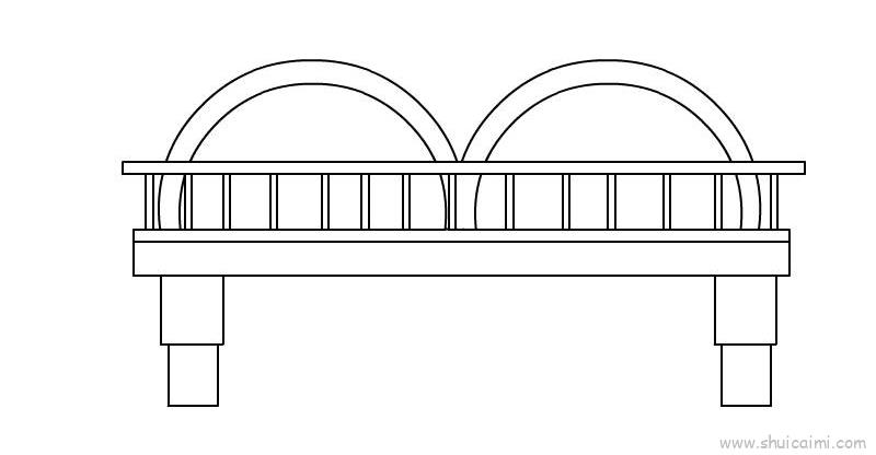 木桥的简笔画简单图片
