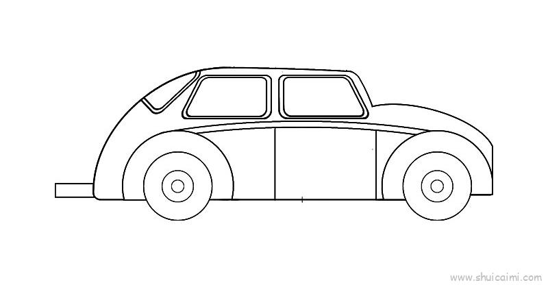 小汽车儿童画怎么画 小汽车简笔画步骤