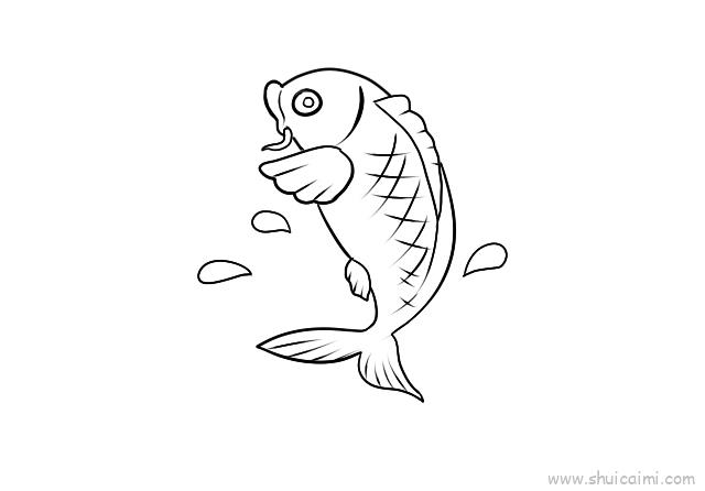 卡通鲤鱼简笔画图片