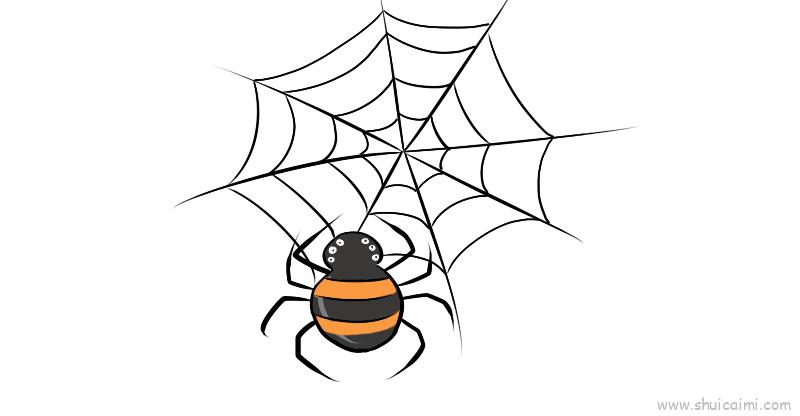 蜘蛛网画法图片