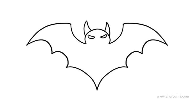 蝙蝠简笔画恐怖可怕图片