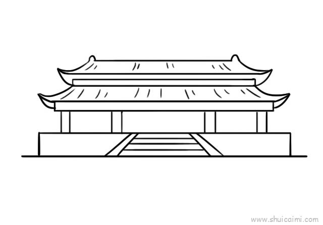北京故宫简笔画 绘画图片