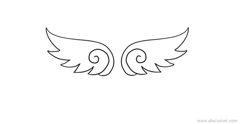 天使翅膀简笔画 魔法图片