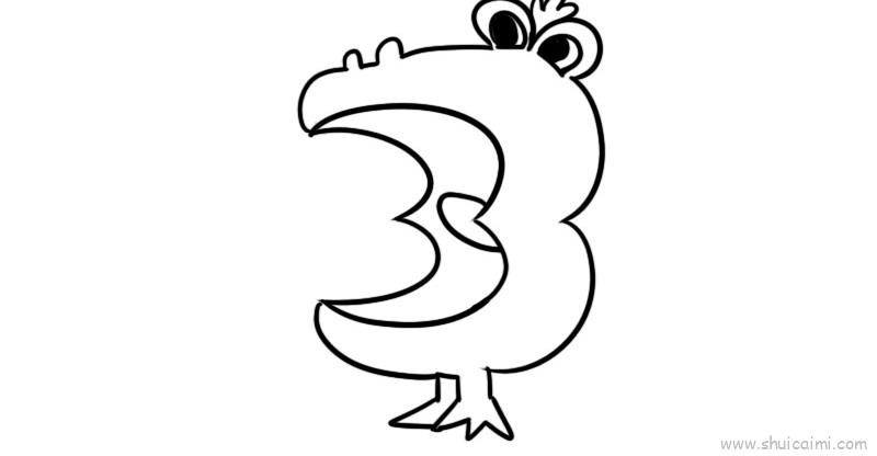 利用数字3画小鸟教程儿童画怎么画 利用数字3画小鸟教程简笔画步骤