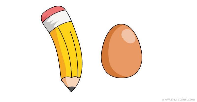 铅笔加鸡蛋儿童画怎么画 铅笔加鸡蛋简笔画顺序