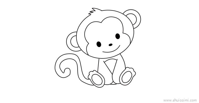 猴子简笔画的画法图解分享到这里,查找更多猴子简笔画,猴子步骤简笔画