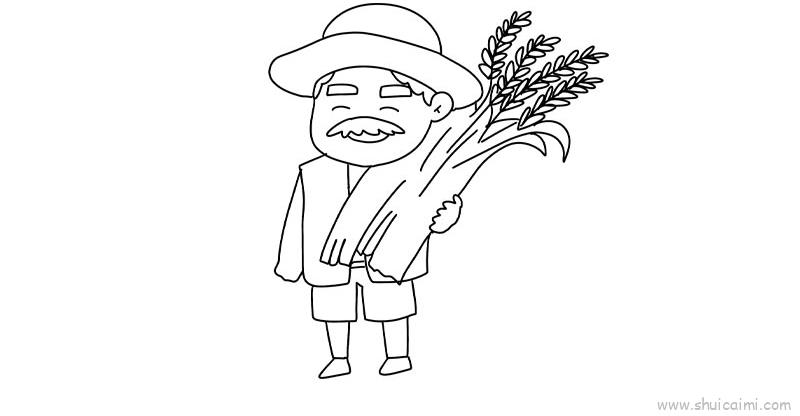 儿童简笔画农民画法图片