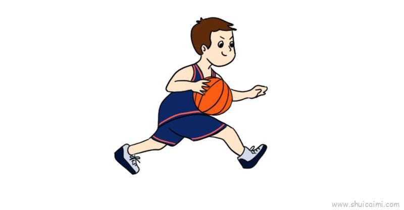打篮球简笔画可爱卡通图片