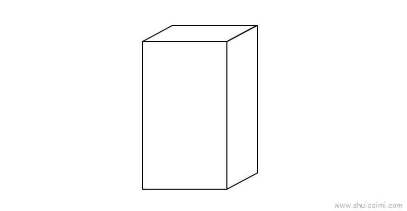 1首先画出一个长方形2再画出立体的长方体3