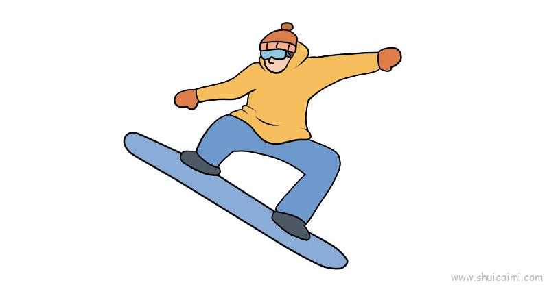 跳台滑雪简笔画图片图片