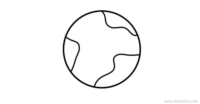 如何画地球简图图片