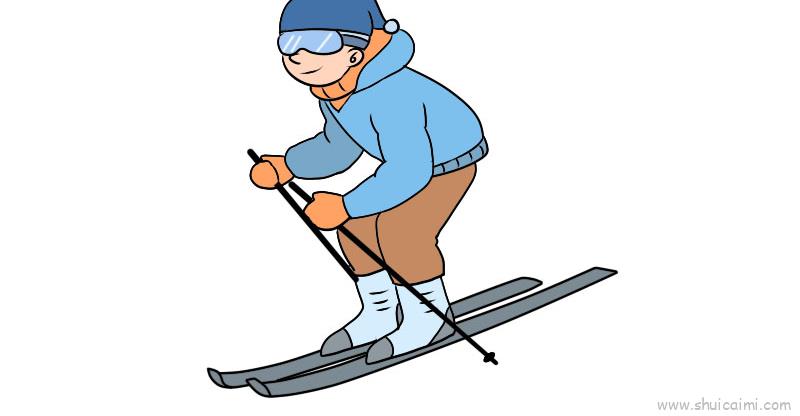 2022奥运会滑雪简笔画图片