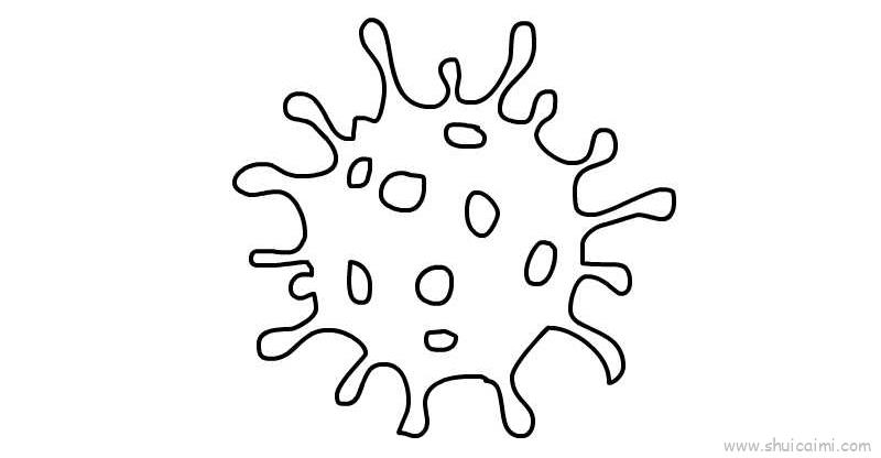 冠状病毒简笔画儿童图片