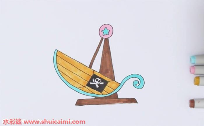 游乐场的海盗船简笔画图片
