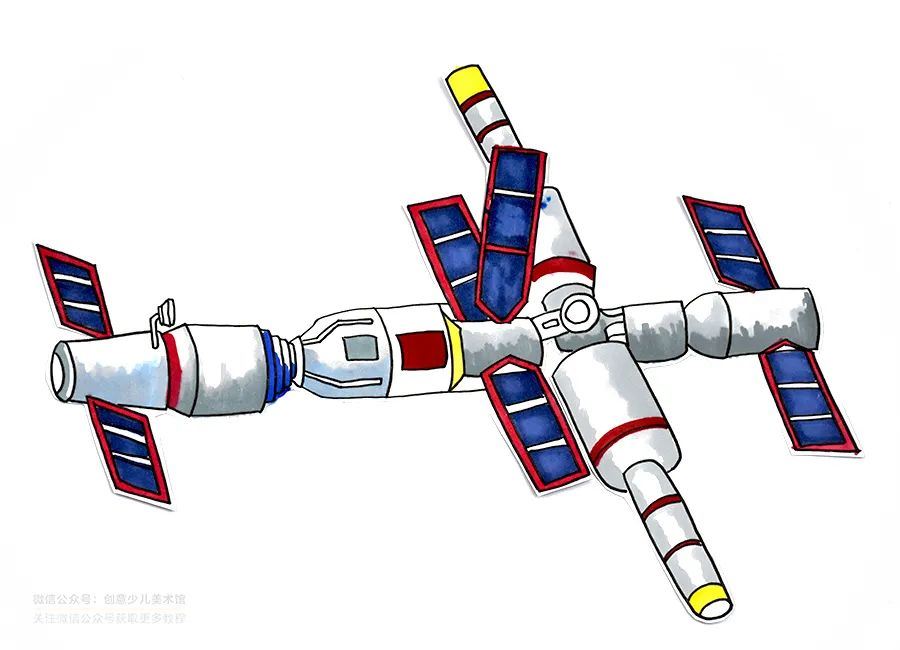 儿童画遨游太空绘画教学步骤-图片5