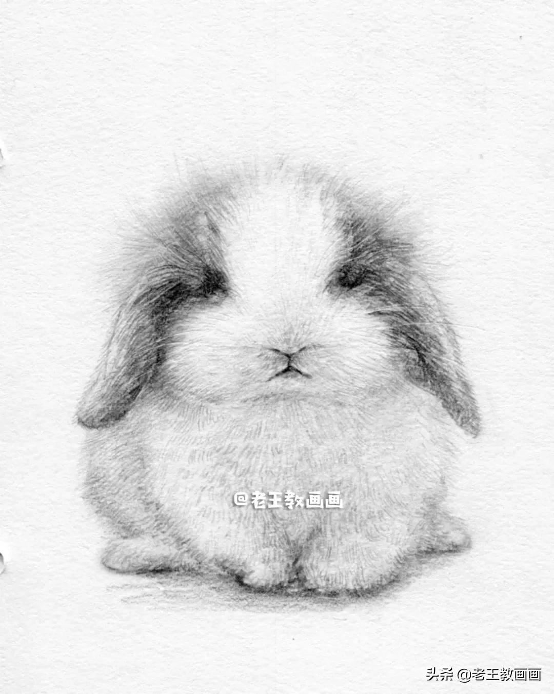 兔子正面素描图片图片