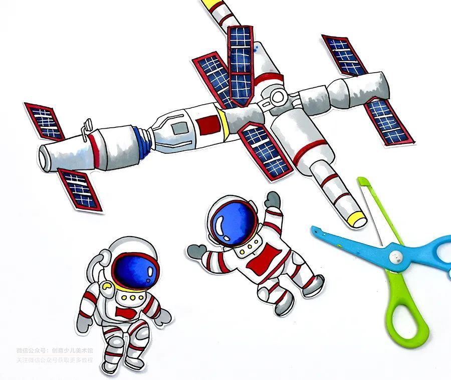 儿童画遨游太空绘画教学步骤-图片7