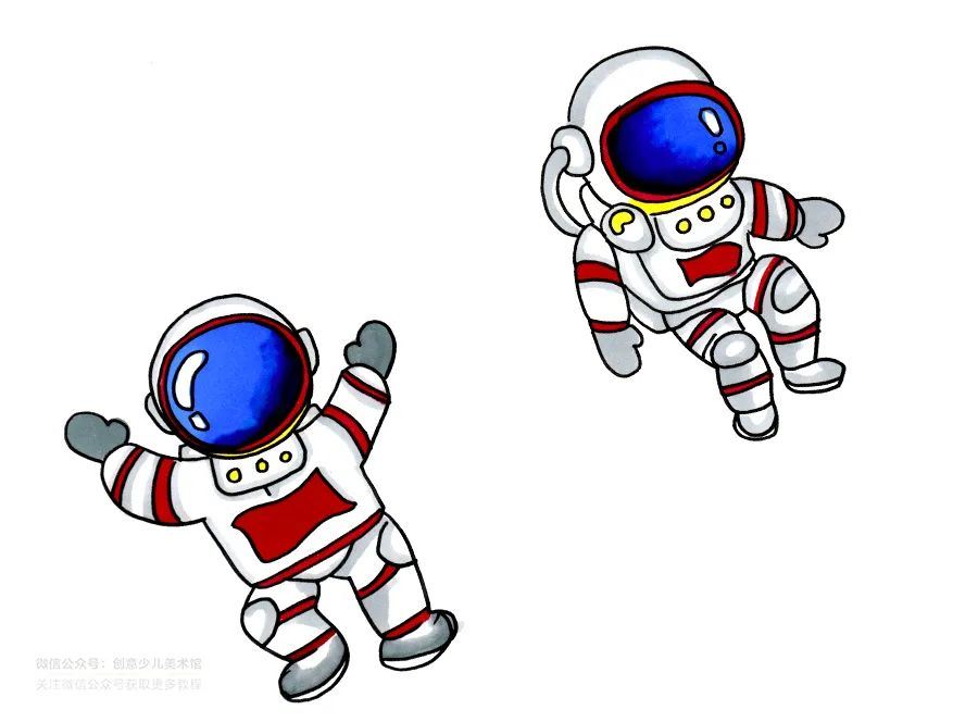 儿童画遨游太空绘画教学步骤-图片6