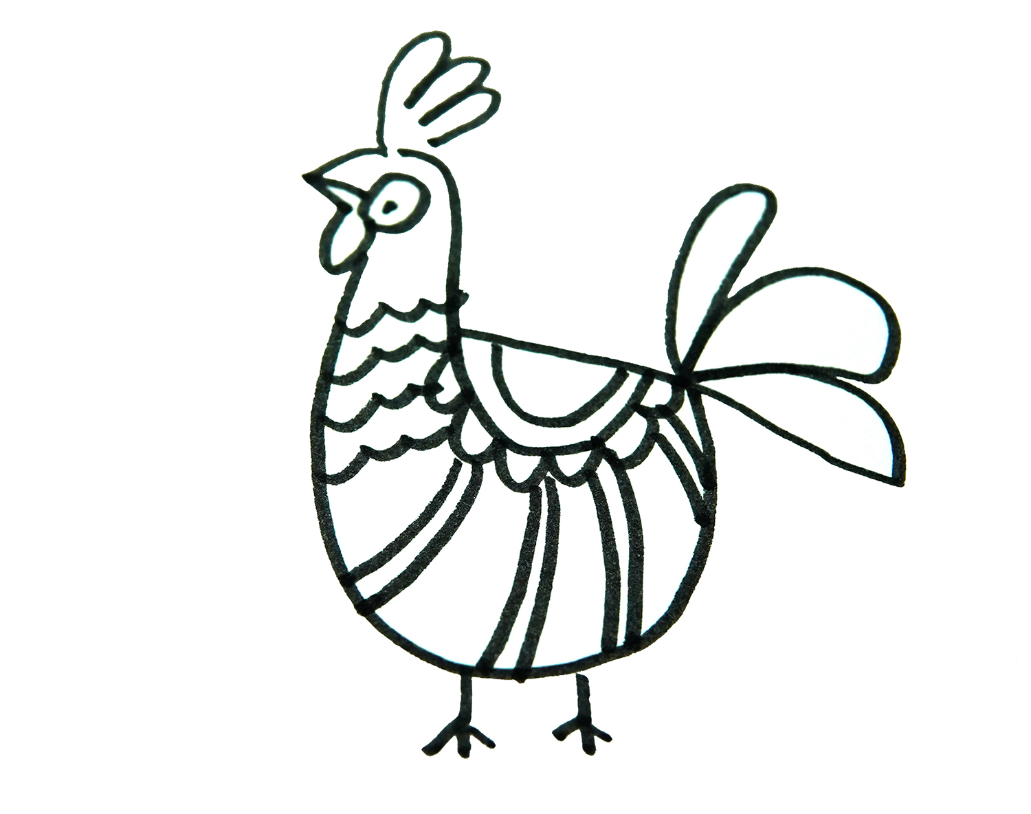 公鸡工笔画图片素材-编号12093400-图行天下