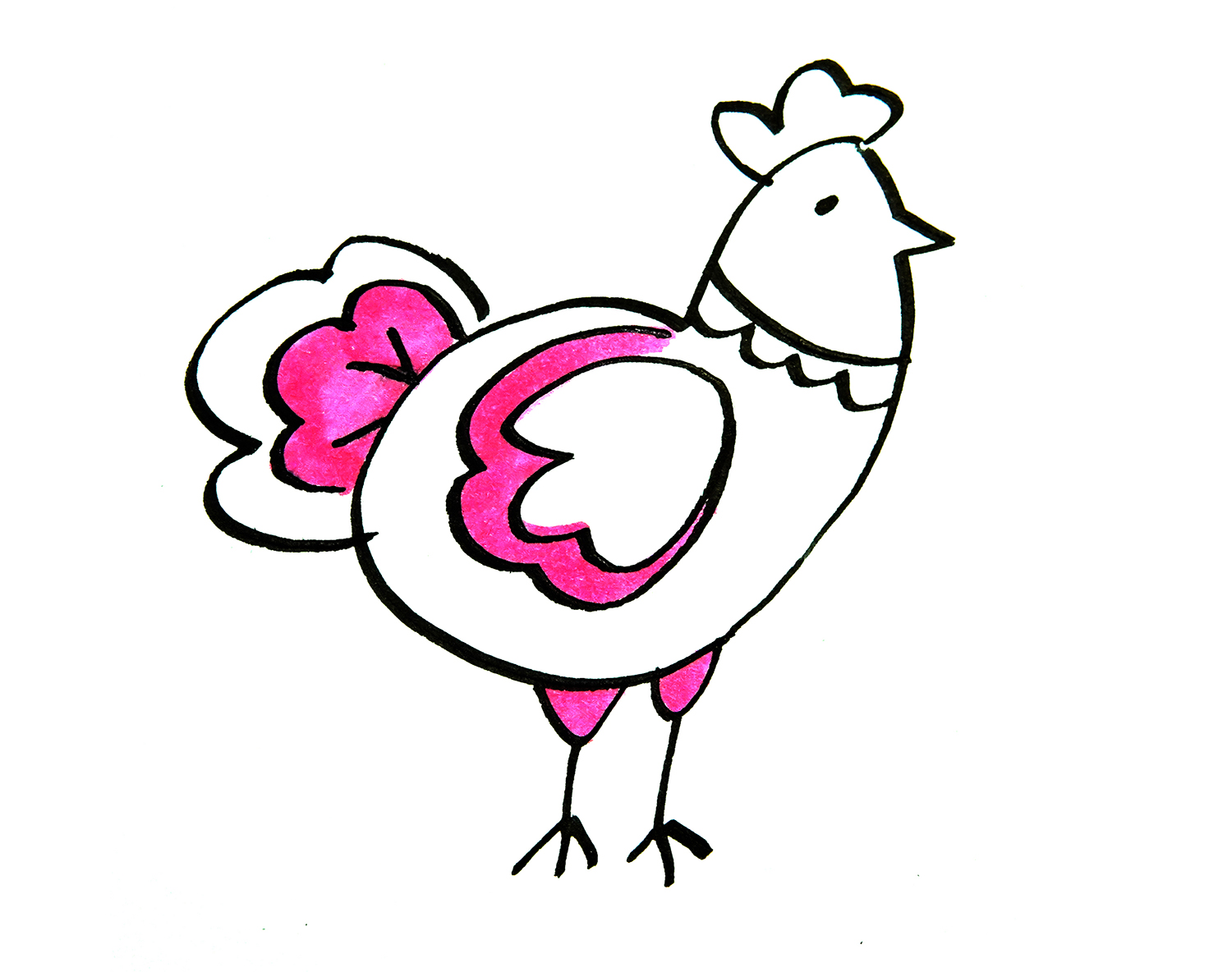 食物鸡简笔画彩色图片