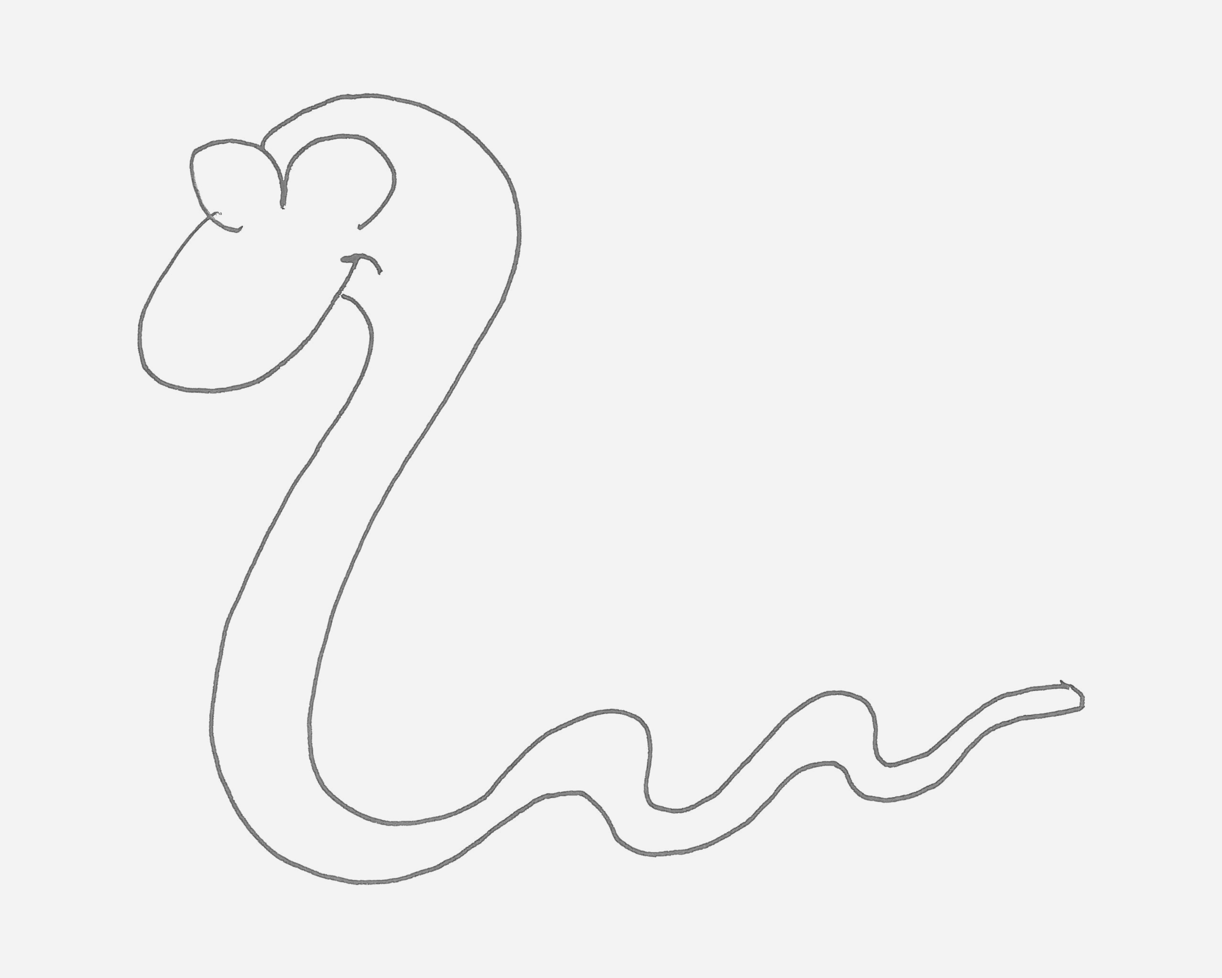 爬行的蛇简笔画画法图片步骤💛巧艺网