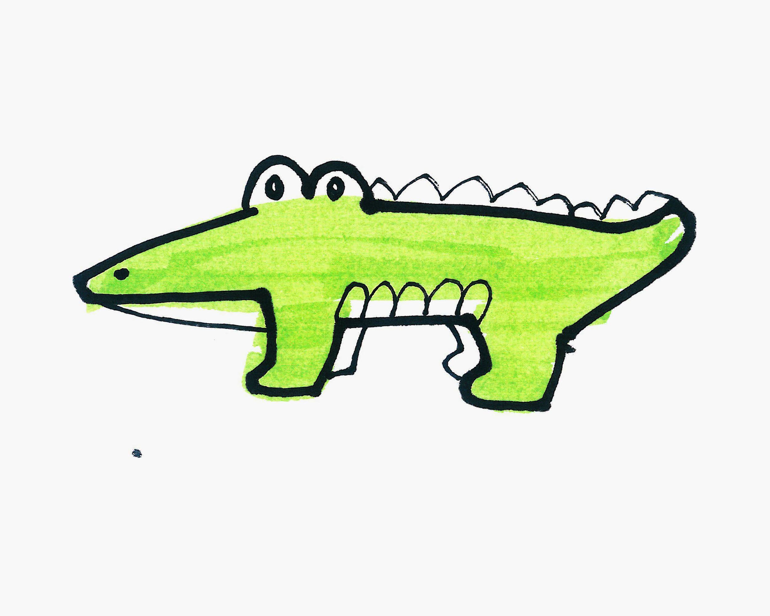 鳄鱼的画法怎么画简笔画图片大全