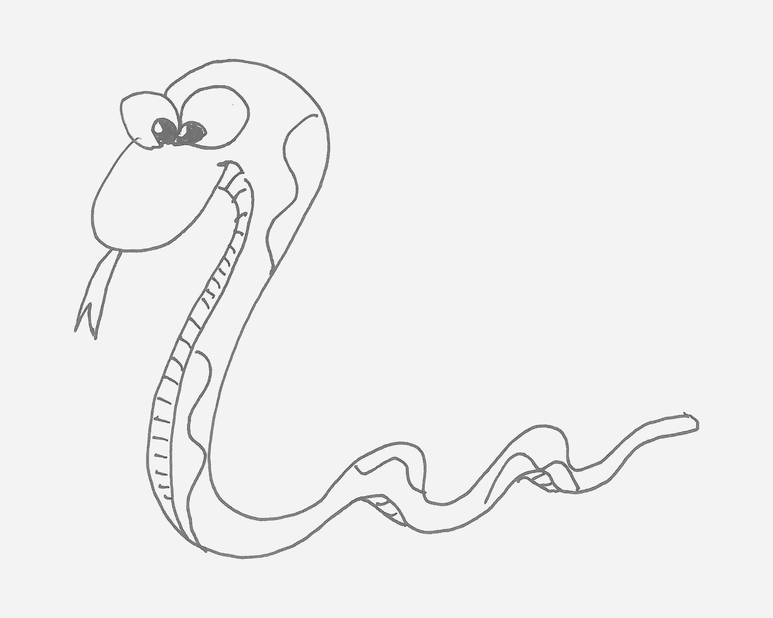 蛇的简笔画恐怖幼儿图片