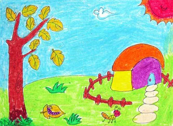 幼儿园图画秋天的景色图片