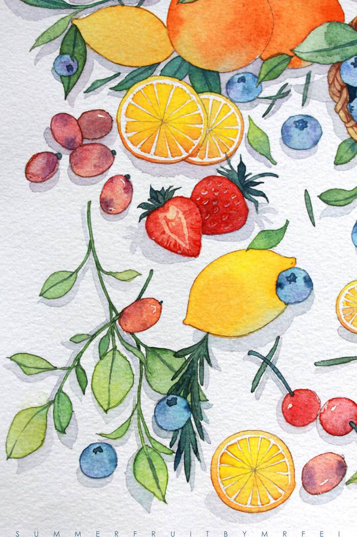 水彩画简单水果水彩画简单水果教程