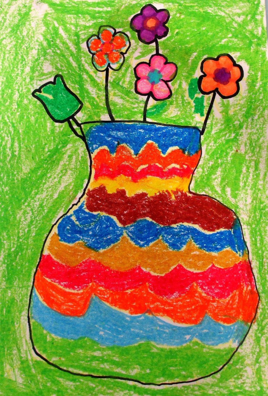 4岁幼儿水粉画 简单图片