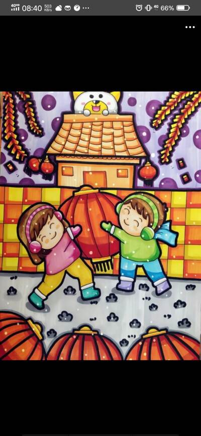 色彩构成春节主题作业图片