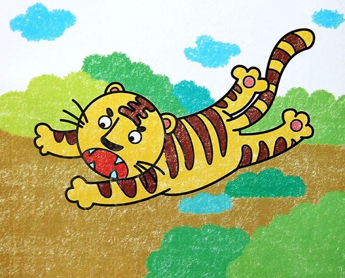 老虎学艺绘画图片