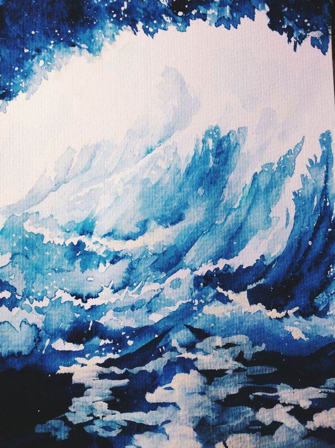 海浪少儿美术(风景篇)‖《海浪》海浪的画法这是一组海浪水粉画的内容