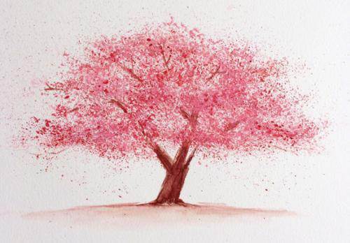 水粉画的樱花树怎么画水粉画樱花树教程