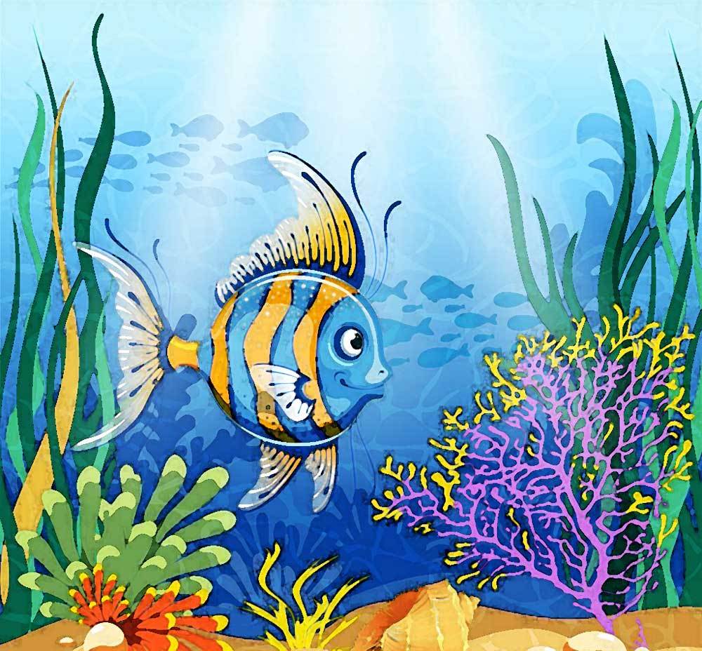 海底世界水彩画 梦幻图片
