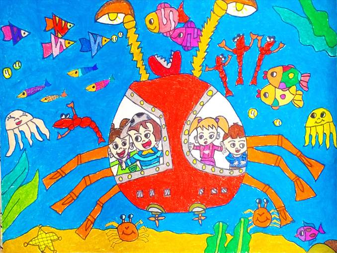 科幻画螃蟹房子图片