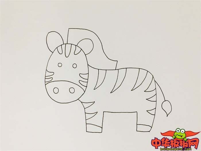 斑马画法儿童画 简单图片