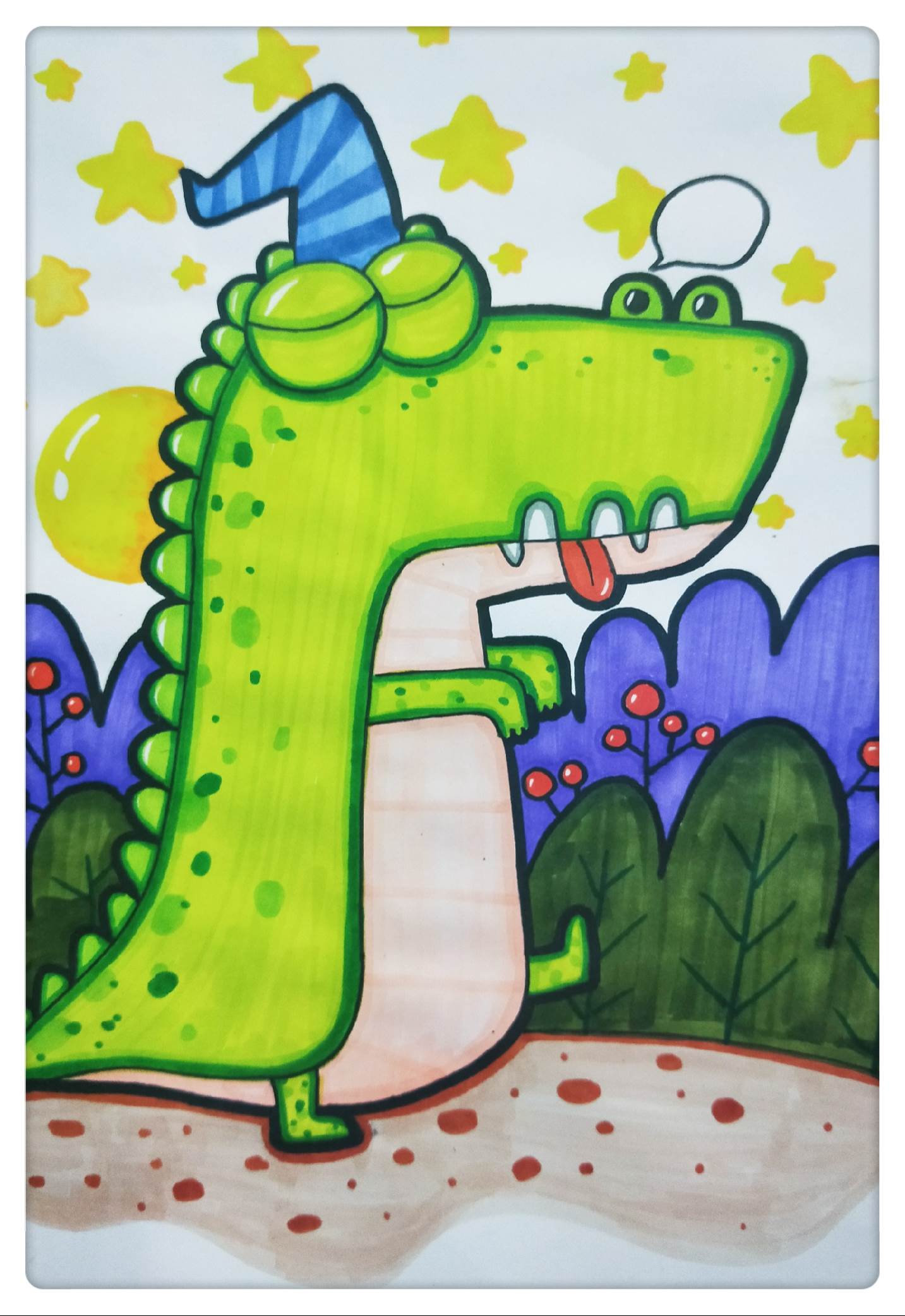 【儿童画】可爱的小恐龙_哔哩哔哩_bilibili