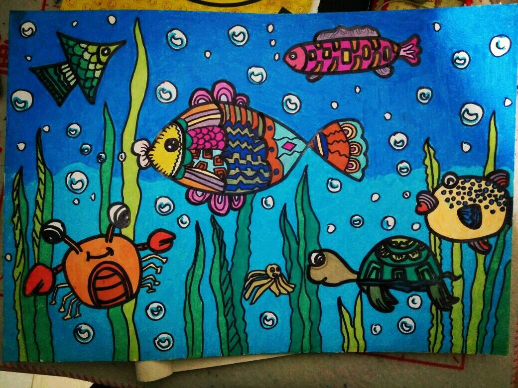 儿童画 海底世界 - 堆糖，美图壁纸兴趣社区
