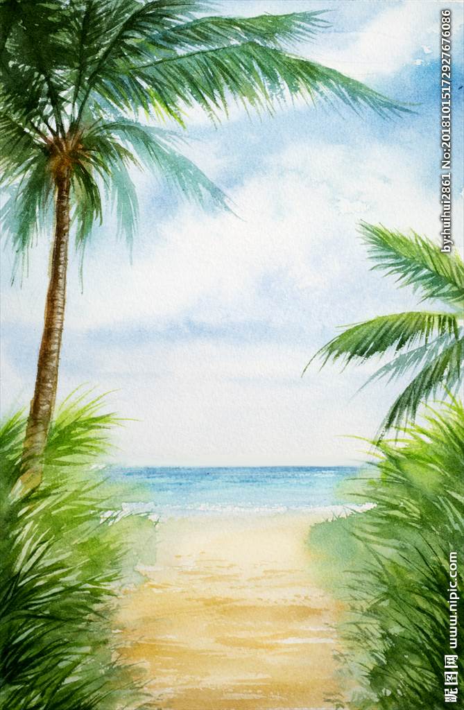 椰子树怎么画水粉图片