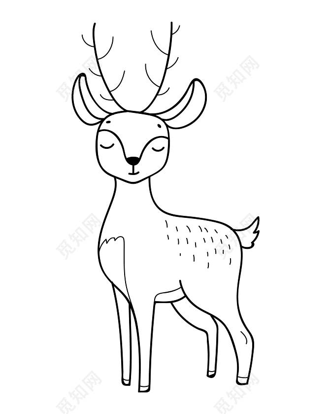 如何画一只鹿神鹿图片