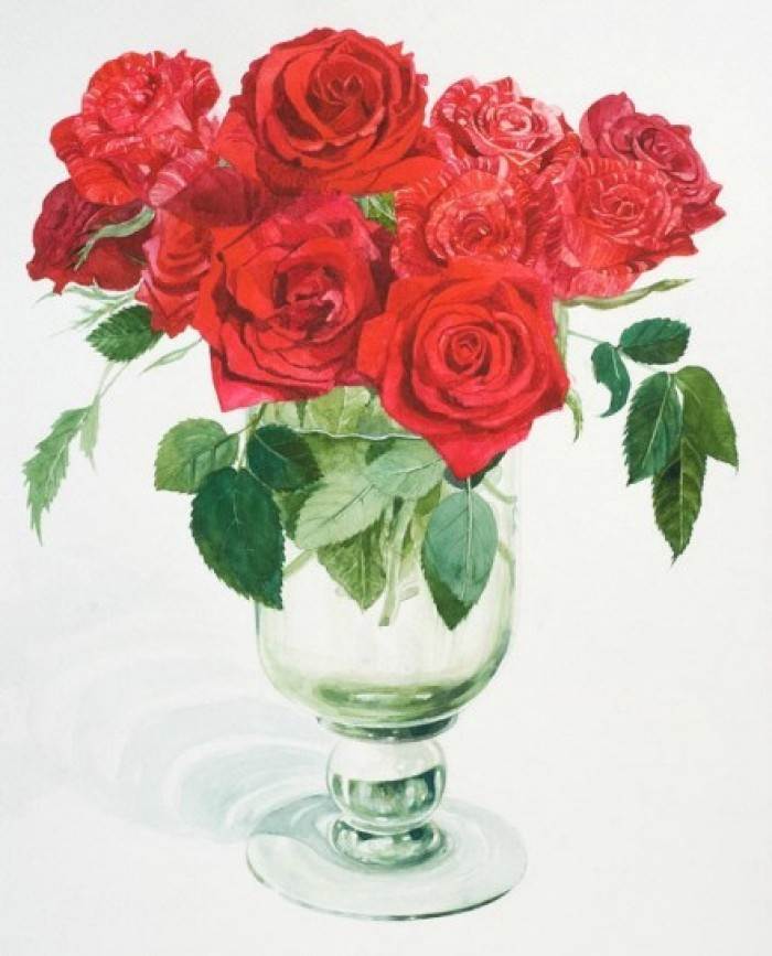 玫瑰花水彩笔画水彩笔画玫瑰花的图片