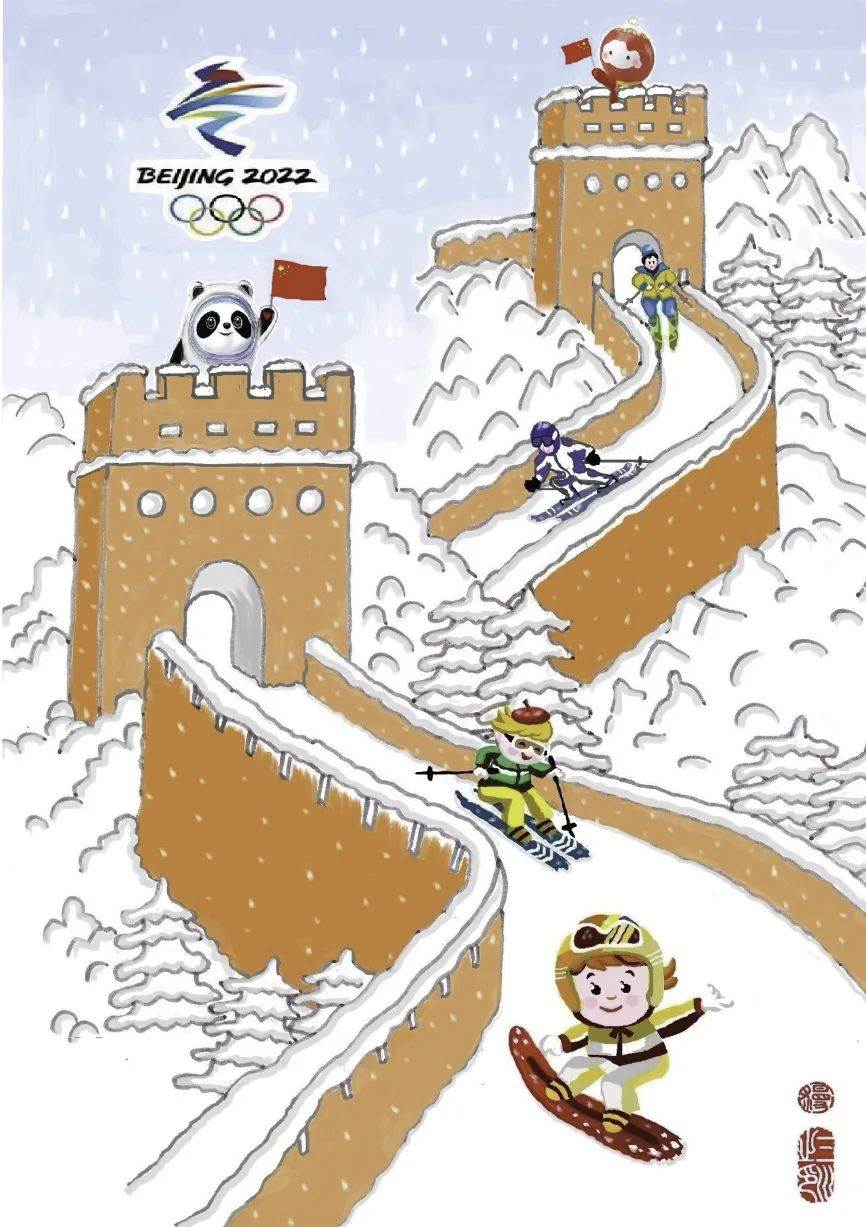 2022冬奥会儿童绘画作品2022北京冬奥会残奥会主题儿童绘画参考