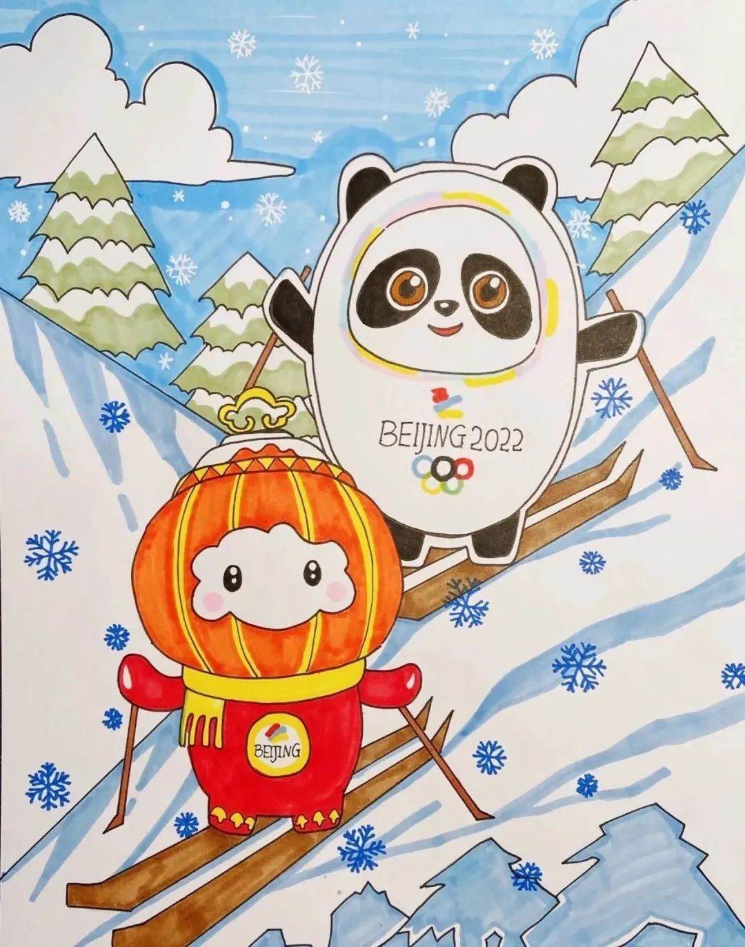 小学一年级冬奥会的画图片